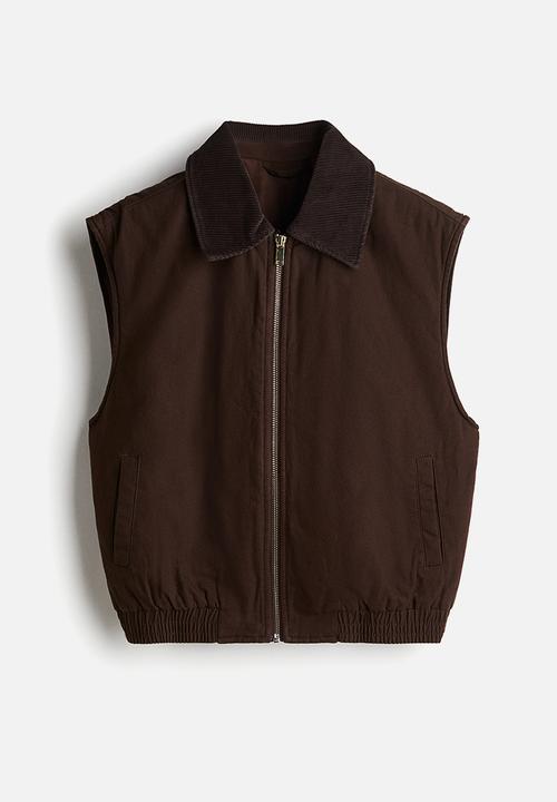H&M - Corduroy-collar gilet - dark brown