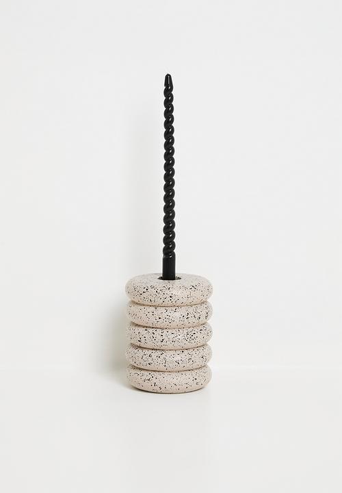 H&S - Twisted 20cm dinner candle set of 10 - Black