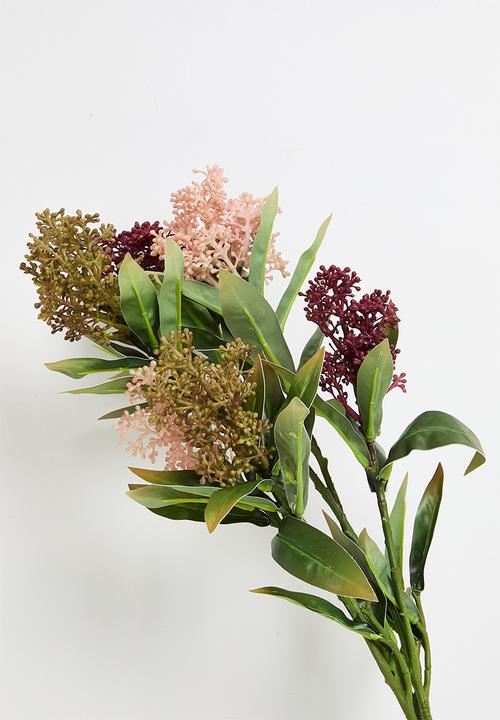 H&S - Artificial skimmia stem - Brown