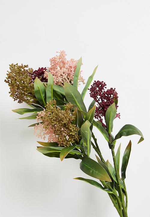 H&S - Artificial skimmia stem - Burgundy