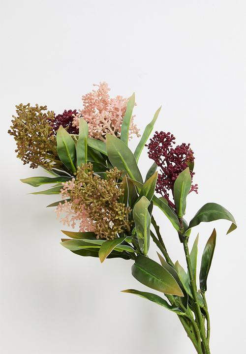 H&S - Artificial skimmia stem - Pink