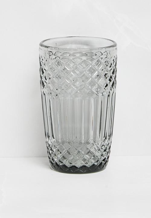 Excellent Houseware - Embossed Hi-Ball Set Of 6 - black
