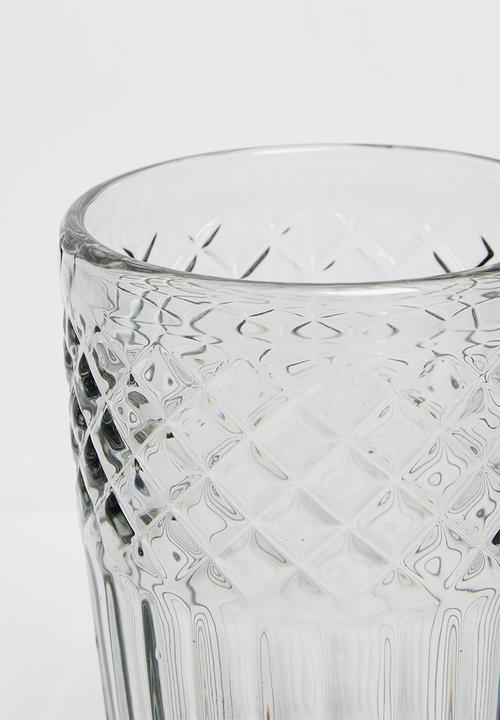Excellent Houseware - Embossed Hi-Ball Set Of 6 - black