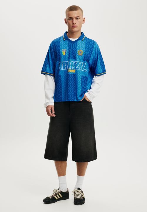 Cotton On - Cropped Sports Jersey - Royal Blue/Brazil 1988