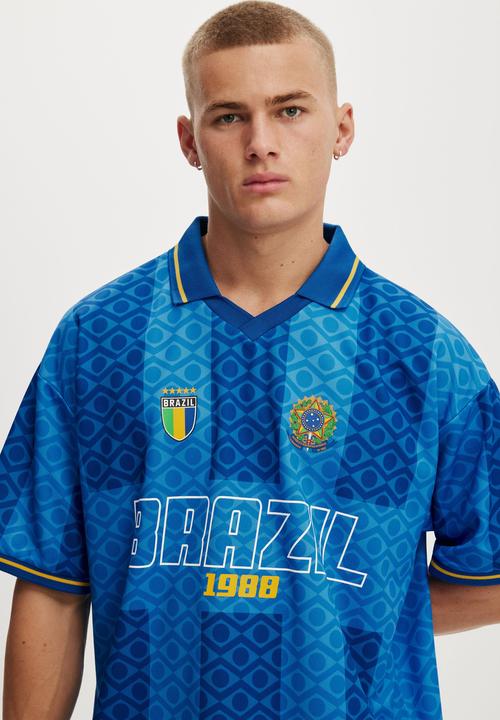 Cotton On - Cropped Sports Jersey - Royal Blue/Brazil 1988