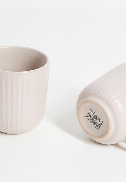 Excellent Houseware - Embossed mug set of 4 - Pink