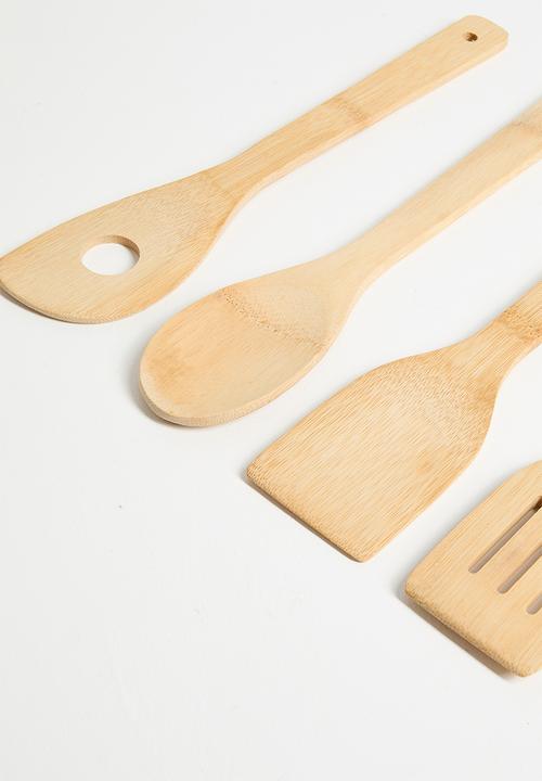 Excellent Houseware - Sodea 5 piece utensil set - Natural