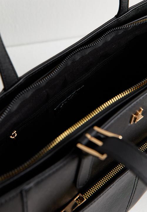 New Look - Saffiano Zip Pocket Tote Bag - Black