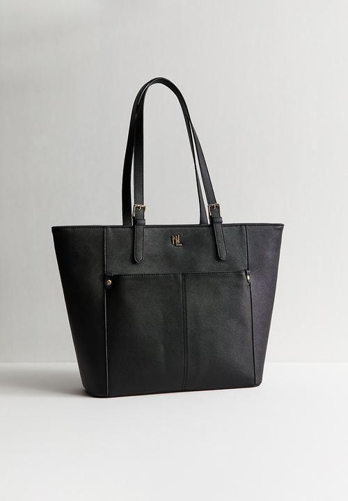 New Look - Saffiano Zip Pocket Tote Bag - Black
