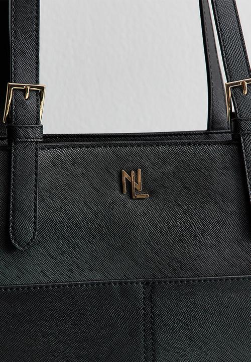 New Look - Saffiano Zip Pocket Tote Bag - Black