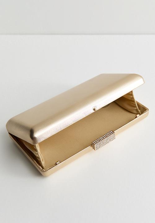 New Look - Gold Pu Box Clutch Bag - Gold