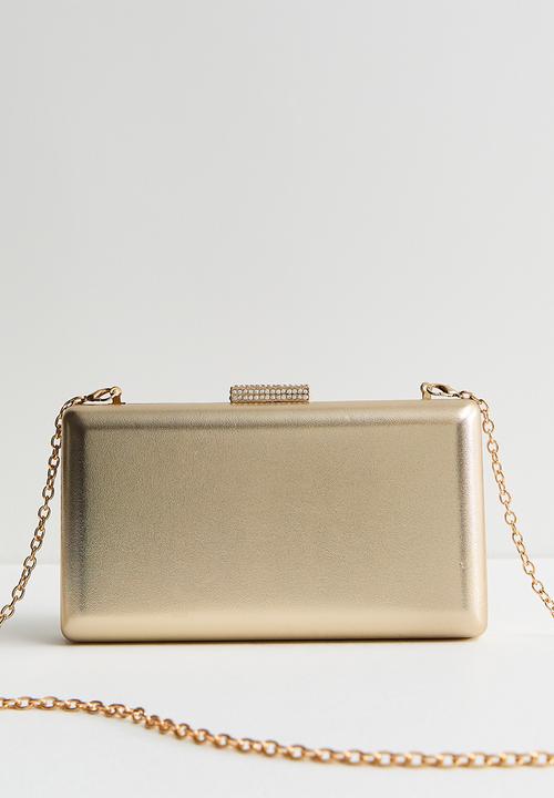 New Look - Gold Pu Box Clutch Bag - Gold