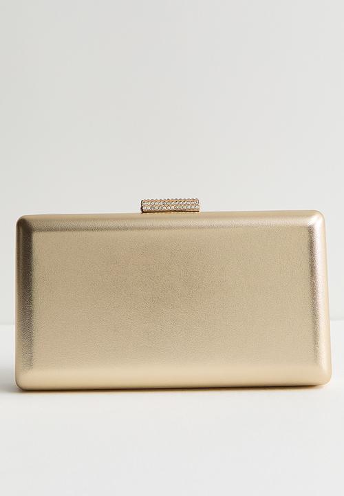 New Look - Gold Pu Box Clutch Bag - Gold