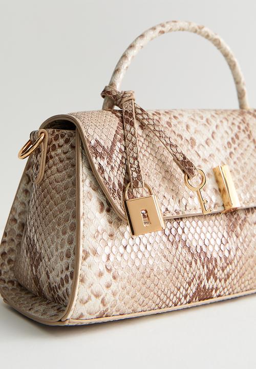 New Look - Evie Ew Snake Top Handle Bag - grey