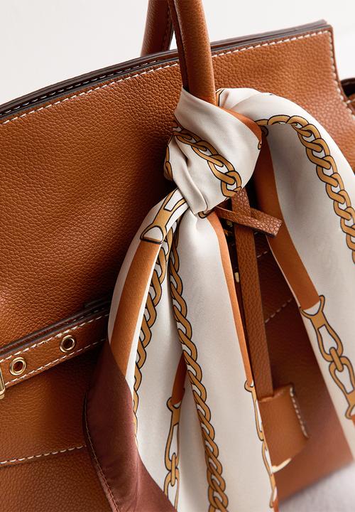 New Look - Bridget Belted Scarf Tote Bag- Tan