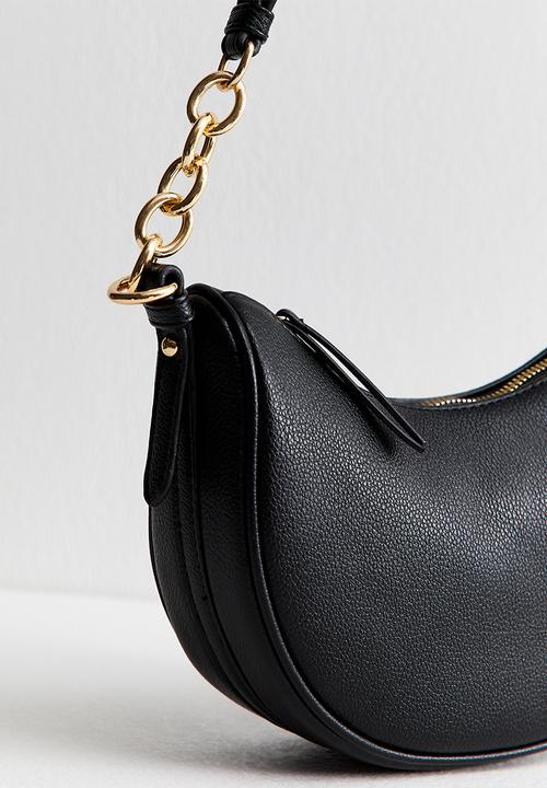 New Look - Chrissy Chain Suedette Mini Scoop  Bag-Black