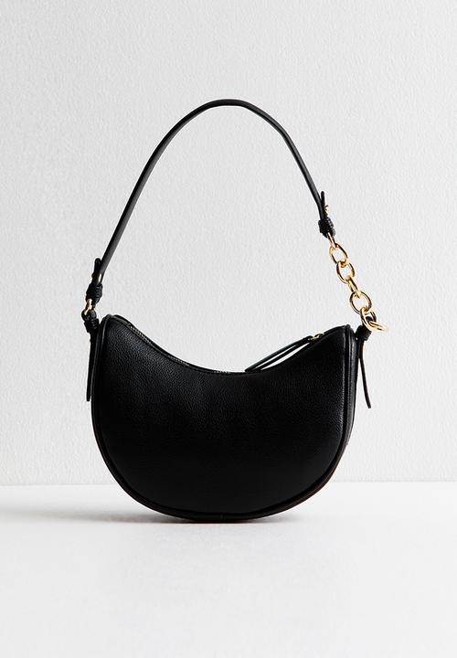 New Look - Chrissy Chain Suedette Mini Scoop  Bag-Black