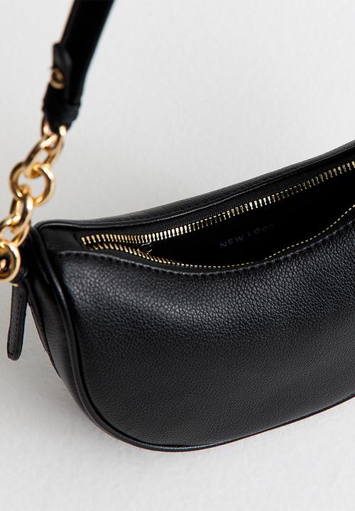 New Look - Chrissy Chain Suedette Mini Scoop  Bag-Black