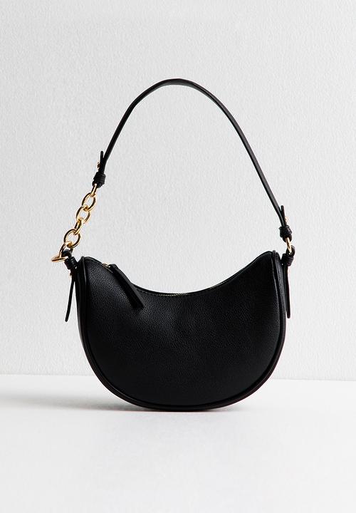 New Look - Chrissy Chain Suedette Mini Scoop  Bag-Black