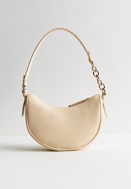 New Look - Chrissy Chain Suedette Mini Scoop  Bag - White