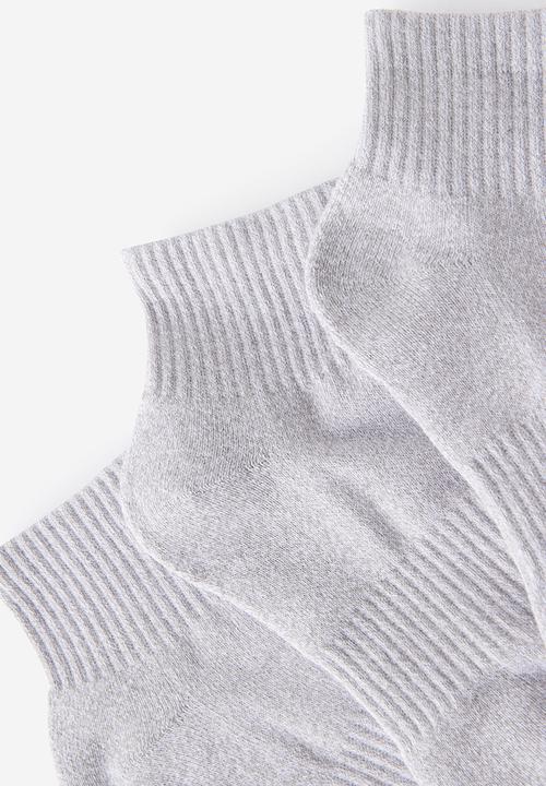 Cotton On - Body qtr crew sock 3pk - grey marle