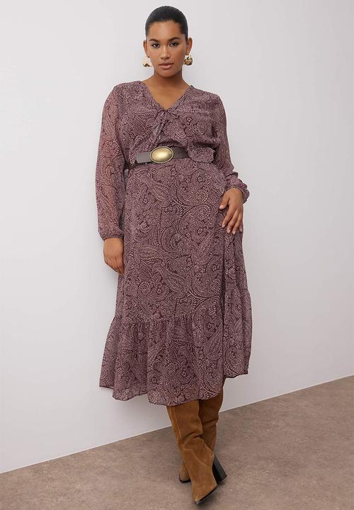 sachin and babi light blue dress Honey Plus Size Floral Surplice Neck Midi Dress – Gianzz main image 0