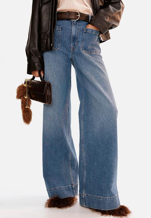 H&M - Wide high jeans - denim blue