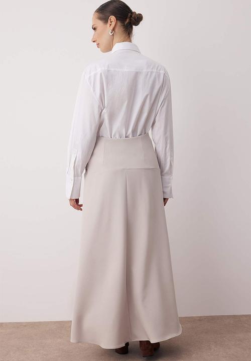 Trendyol - Side Button Detailed Woven Skirt - Beige