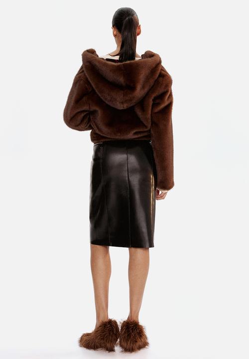 H&M - Coated pencil skirt - black