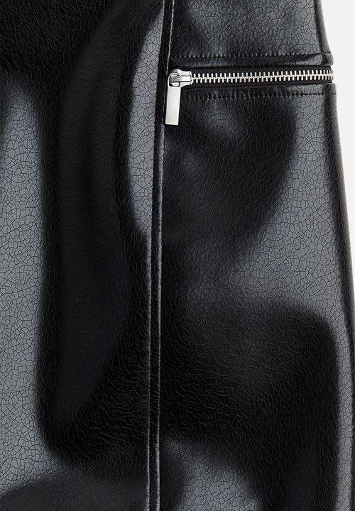 H&M - Coated pencil skirt - black
