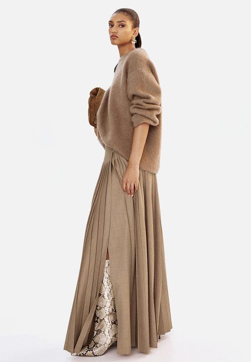Pleated wrap skirt - beige - 1309680001