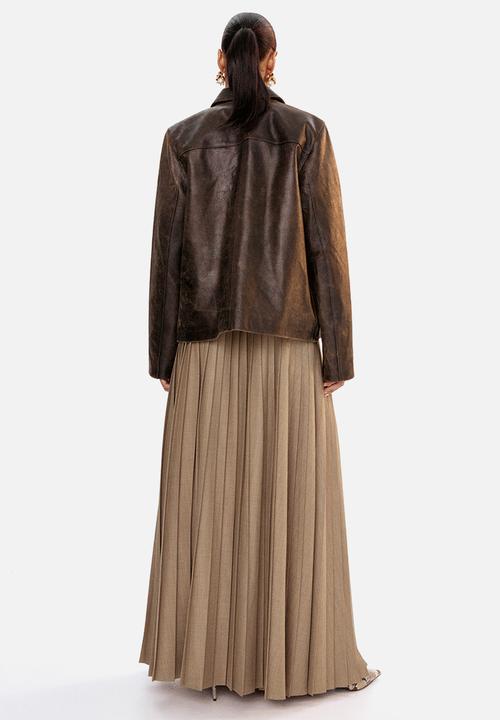 H&M - Pleated wrap skirt - beige