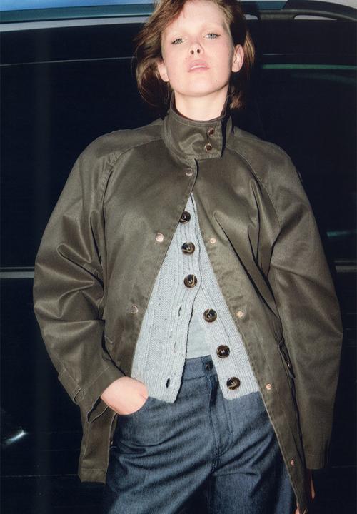 H&M - Oversized cargo jacket - dark khaki green