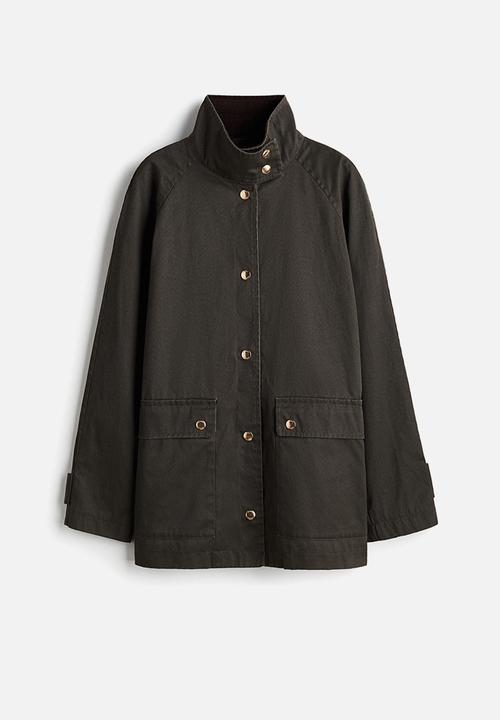 H&M - Oversized cargo jacket - dark khaki green