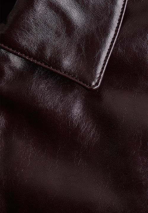 H&M - Coated bomber jacket - burgundy
