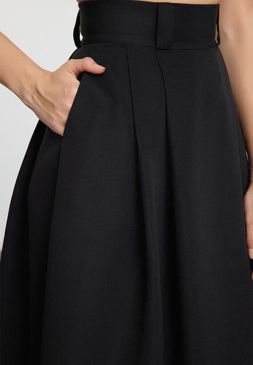 Trendyol - Pleated Maxi Length Woven Skirt - Black