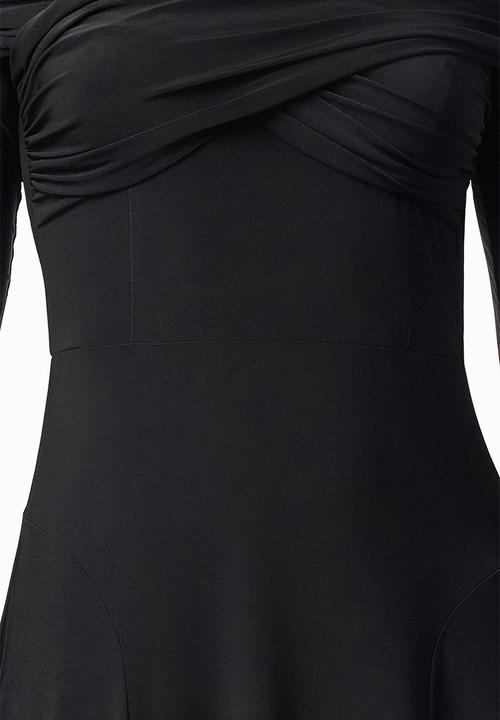 Trendyol - A-Line Knitted Evening Dress - Black