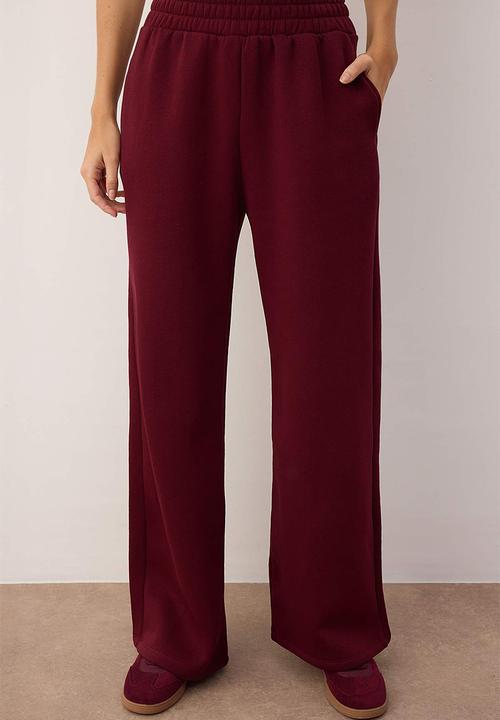 Trendyol - Knitted Tracksuit Set - Burgundy