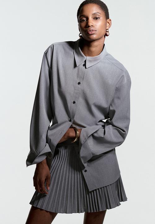 H&M - Pleated mini skort - grey