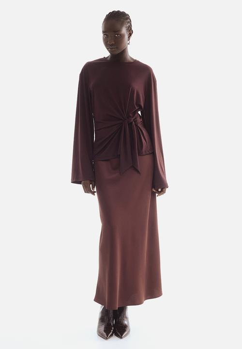 H&M - Tie-detail top - burgundy 