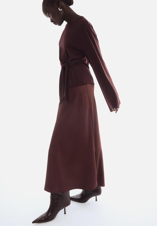 H&M - Tie-detail top - burgundy 