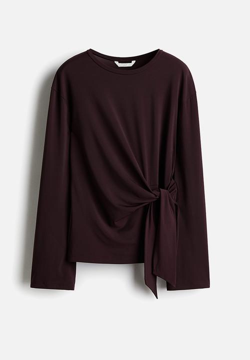 H&M - Tie-detail top - burgundy 