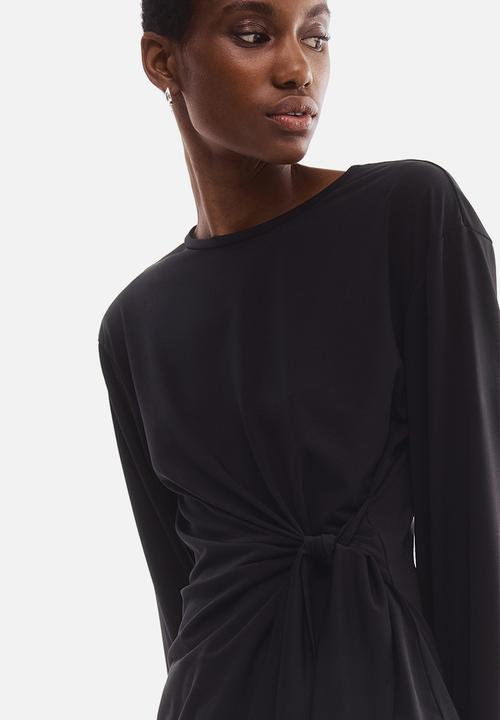 H&M - Tie-detail top - black