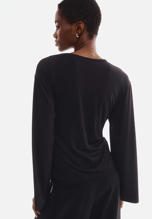 H&M - Tie-detail top - black