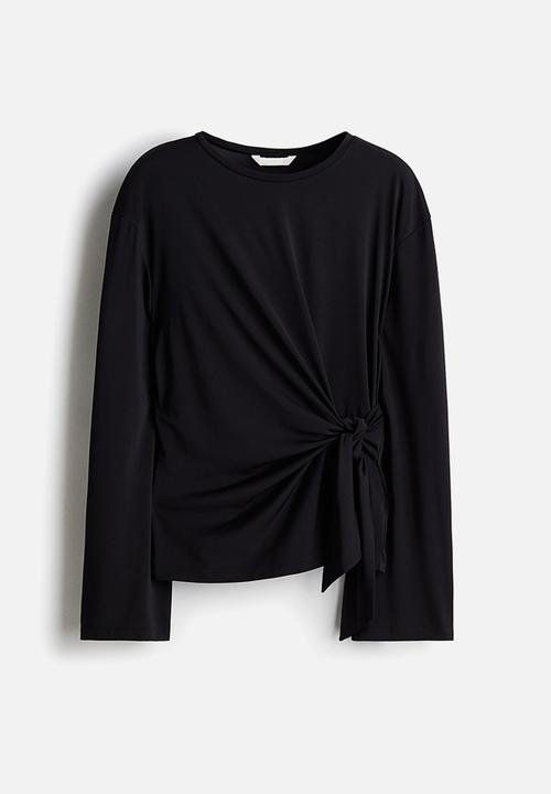 H&M - Tie-detail top - black