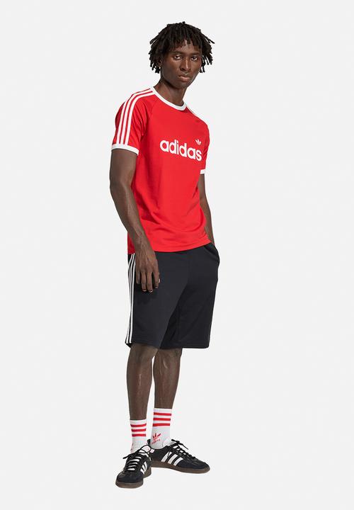 adidas Originals - 3-STRIPES Slim Ringer Tee - Red