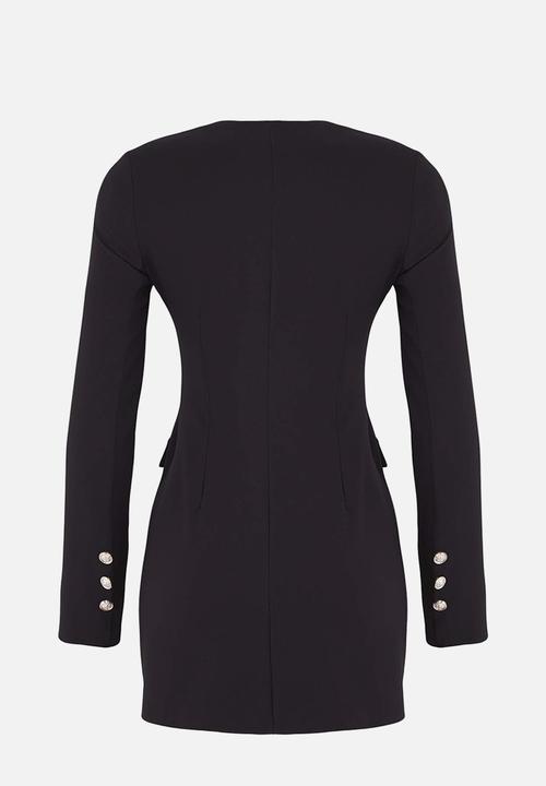 Trendyol - Premium Button Woven Jacket Dress - Black