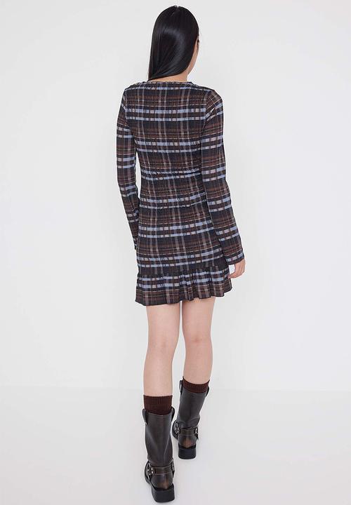 Trendyol - Bodycon Mini Knitted Dress - Brown