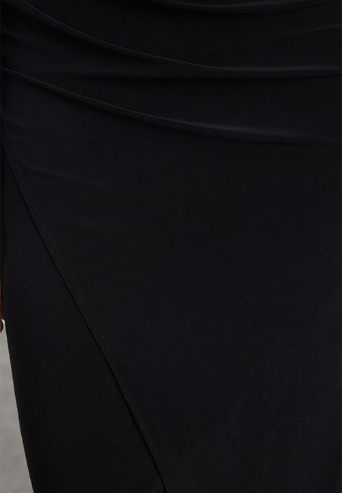 Trendyol - Draped Maxi Knitted Dress Crew Neck - Black