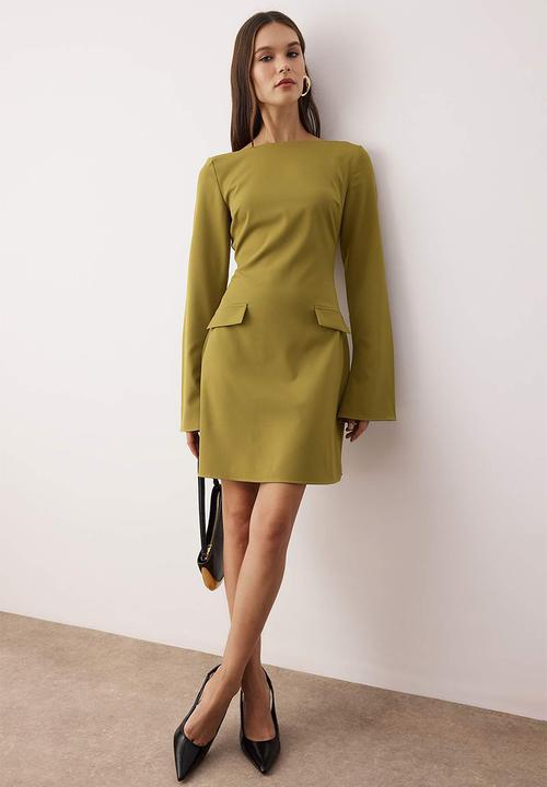 Trendyol - Mini Woven Dress - Oil Green